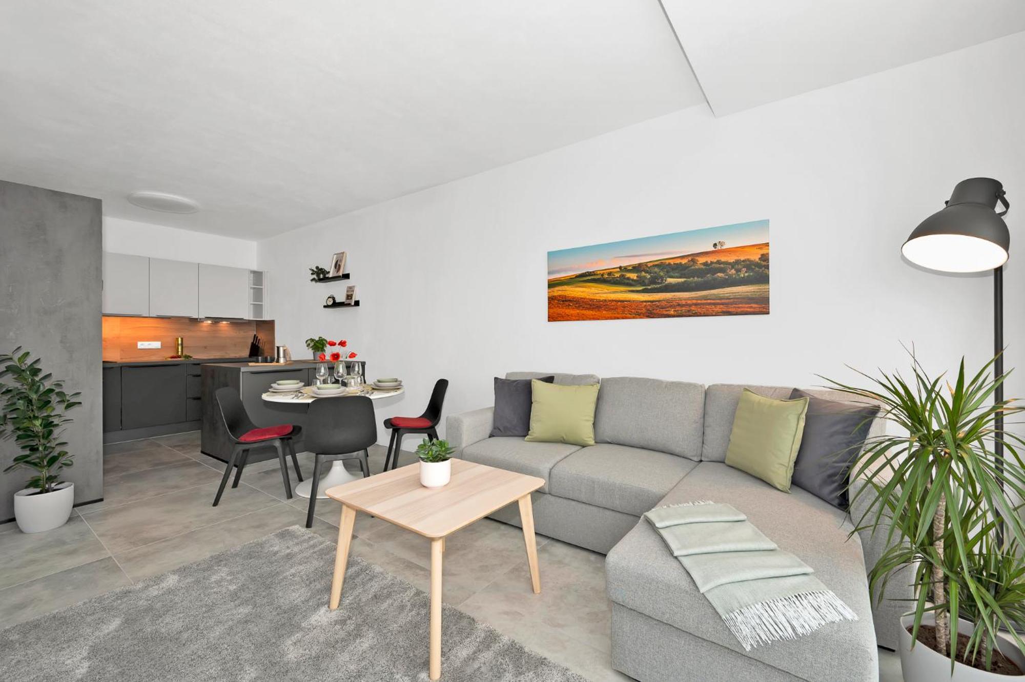 Fully Equipped Apartments With Terraces, Free Garage Parking, Netflix & Ac - By Apartmany Slapanice Cz 外观 照片
